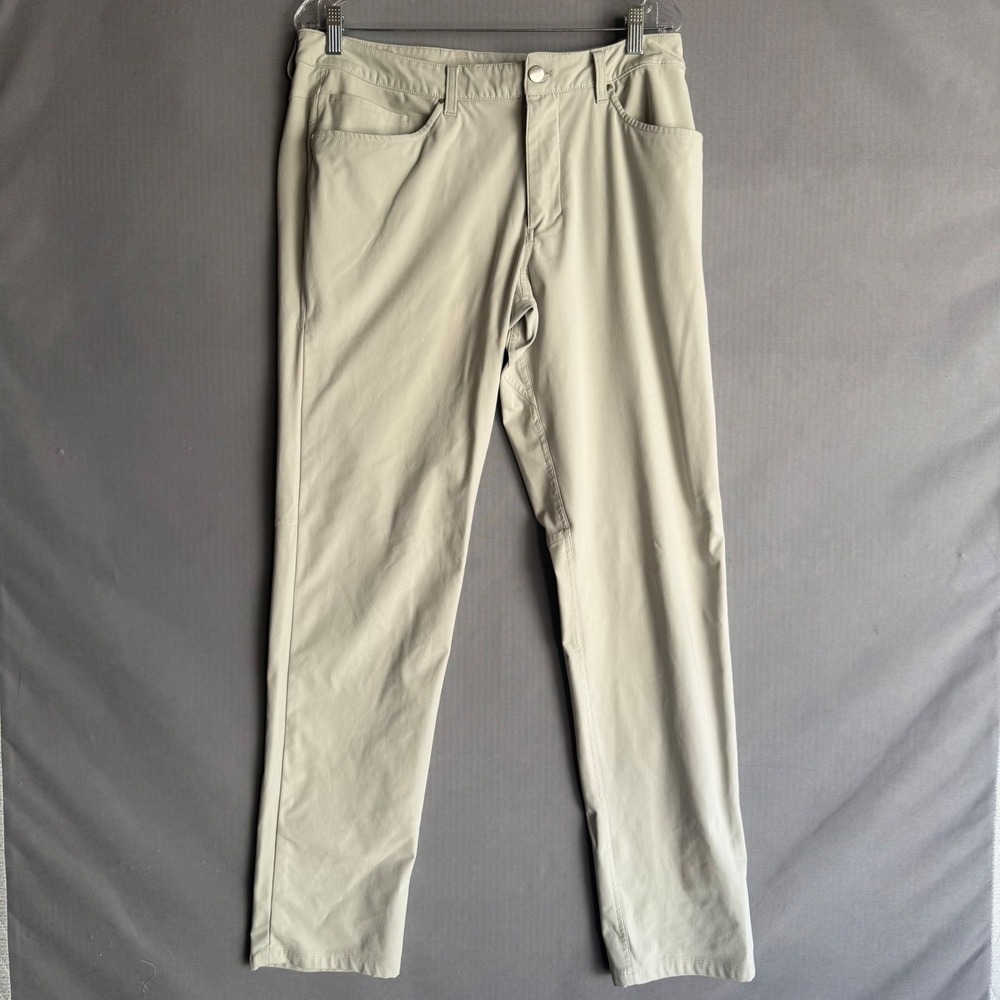 Lululemon ABC Pants Mens 34 Tan Olive Excellent Set of 2 Slim Fit Warpstreme